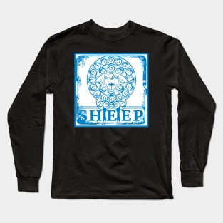 Blue white sheep Long Sleeve T-Shirt